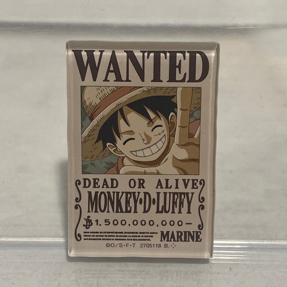 One Piece Acrylic Magnet Luffy Wanted Poster Dead or Alive 1.5 Billion Bounty